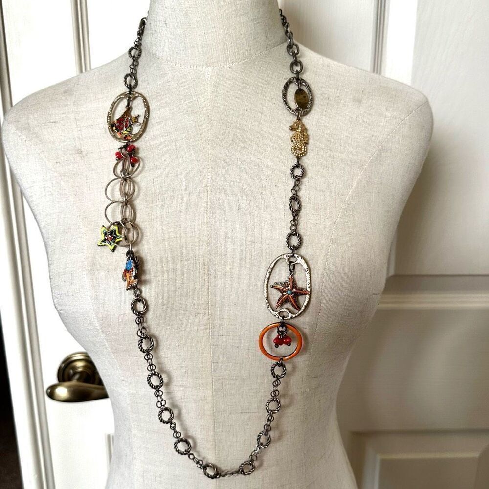 Chico’s long ocean charm necklace